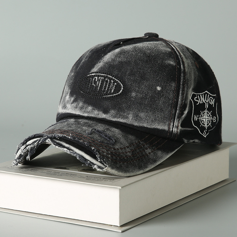 Mens Retro Distressed Ripped Baseball Cap