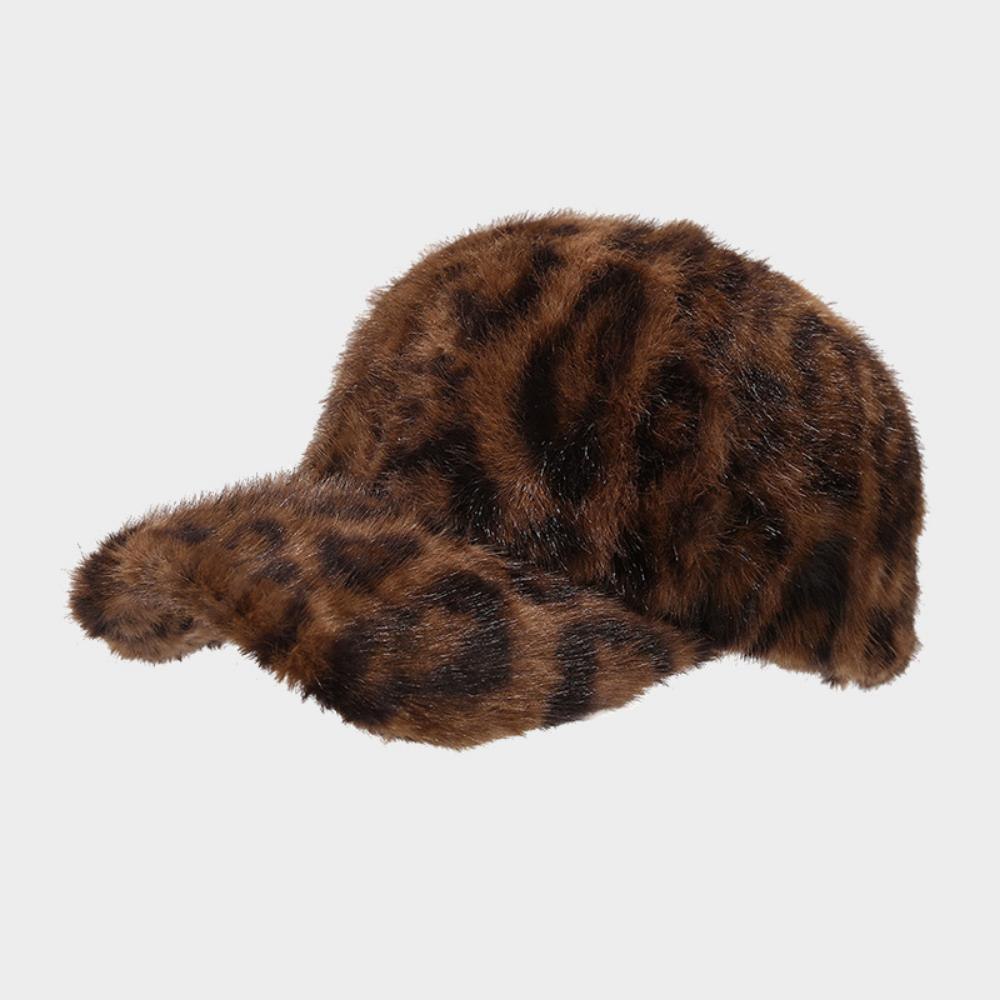 Fashionable Retro Plush Leopard Print Warm Baseball Cap In Korean Style. Stylish And…