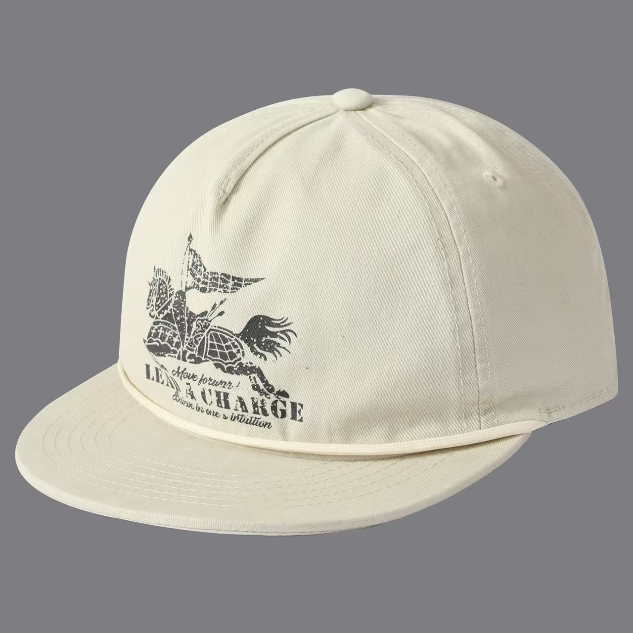 Printed Warhorse Flag With Lettered Band And Flat Brim Baseball Cap, Men's And Women's…