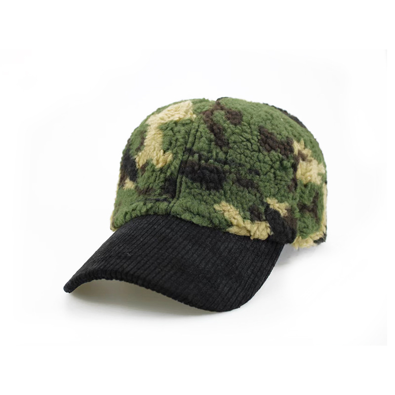 Camouflage Lambswool Baseball Cap For Women And Men