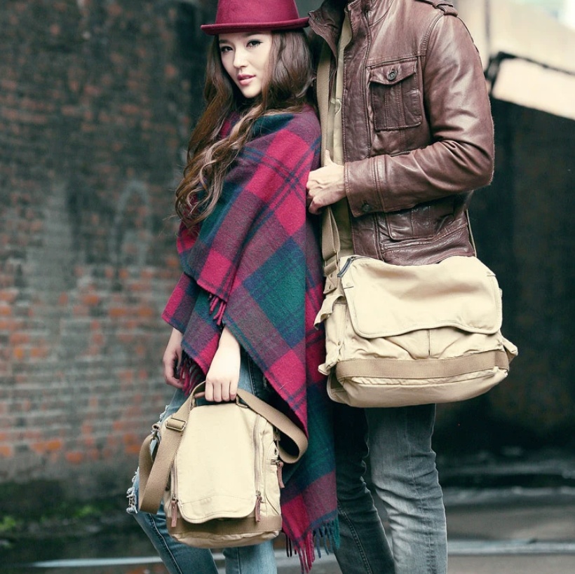 Casual Large Capacity Canvas Crossbody Bag