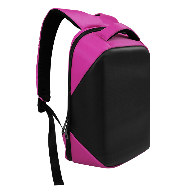 Regular LED Backpack Cycling Double Bag DIY Text Animation Polyester Material - Rose Red…