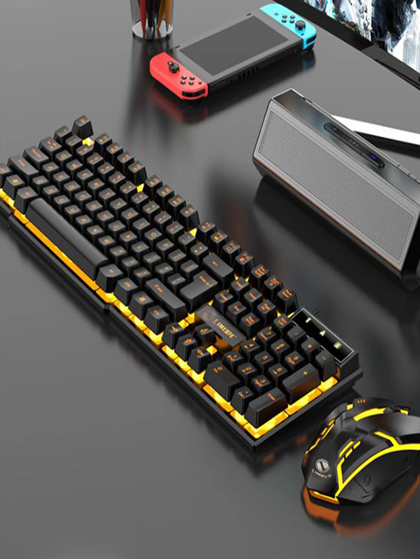 Colorful and Dazzlingly Glowing Gaming Mechanical Wired Keyboard and Mouse Set, Suitable…
