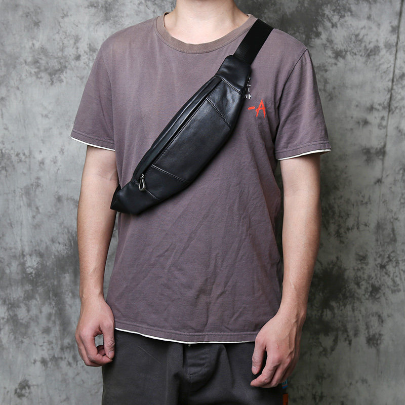 Genuine Leather Mens Chest Bag First-layer Cowhide Shoulder And Crossbody Bag