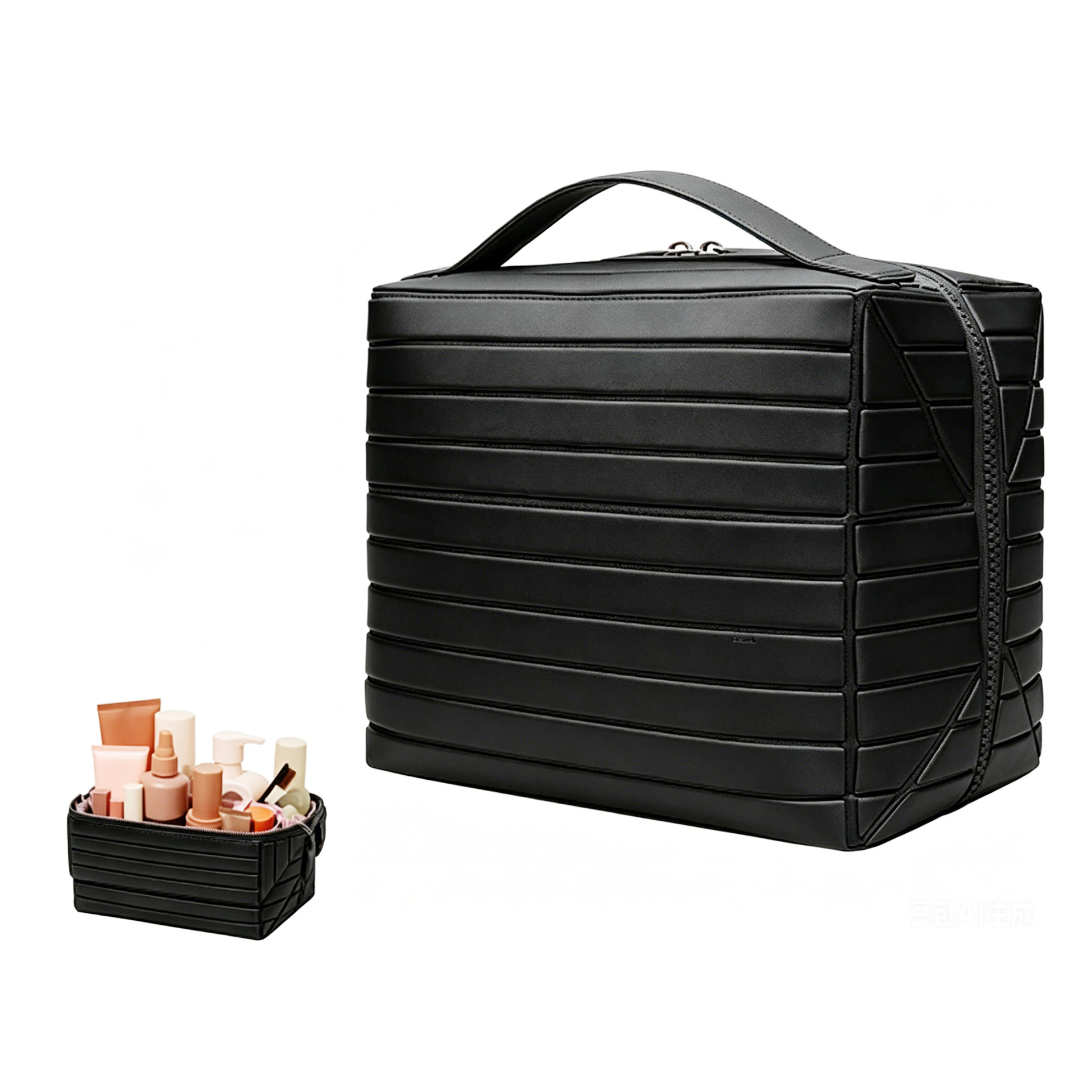 Foldable Standing Makeup Bag With Large Capacity And Multiple Compartments, Portable…