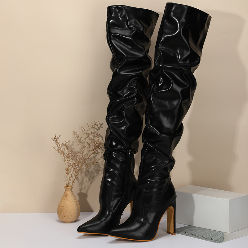 Chunky-heeled Womens Boots With A Side Zipper