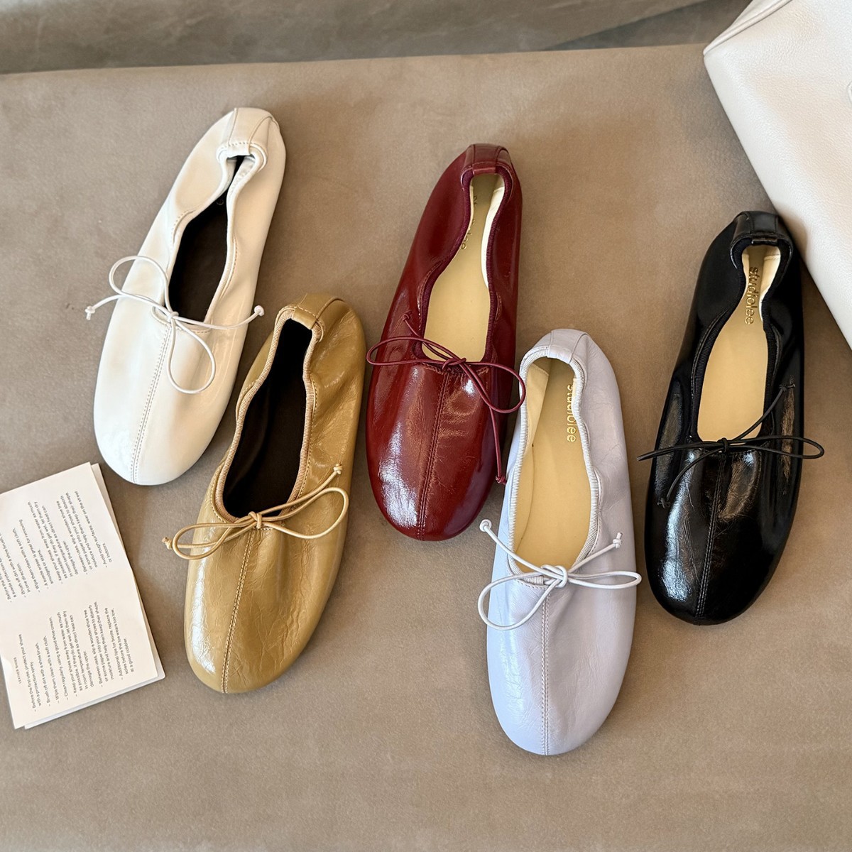Oil-waxed Leather Comfortable Bow-tie Ballet-style Fashionable Mary Jane Pumps