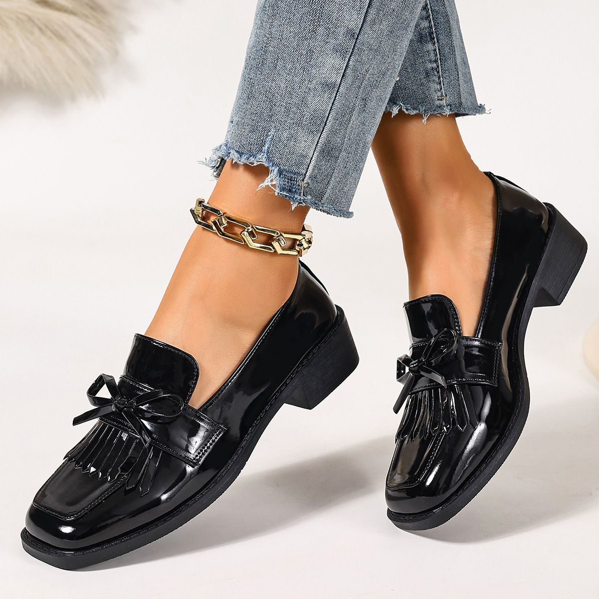 Women's New Shiny Tassel Bow Fashion Pumps