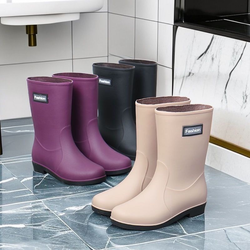 Women's Non-slip Mid-calf Soft Bottom Rain Boots