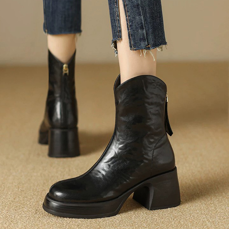 Women's Chunky-heeled Platform Ankle Boots