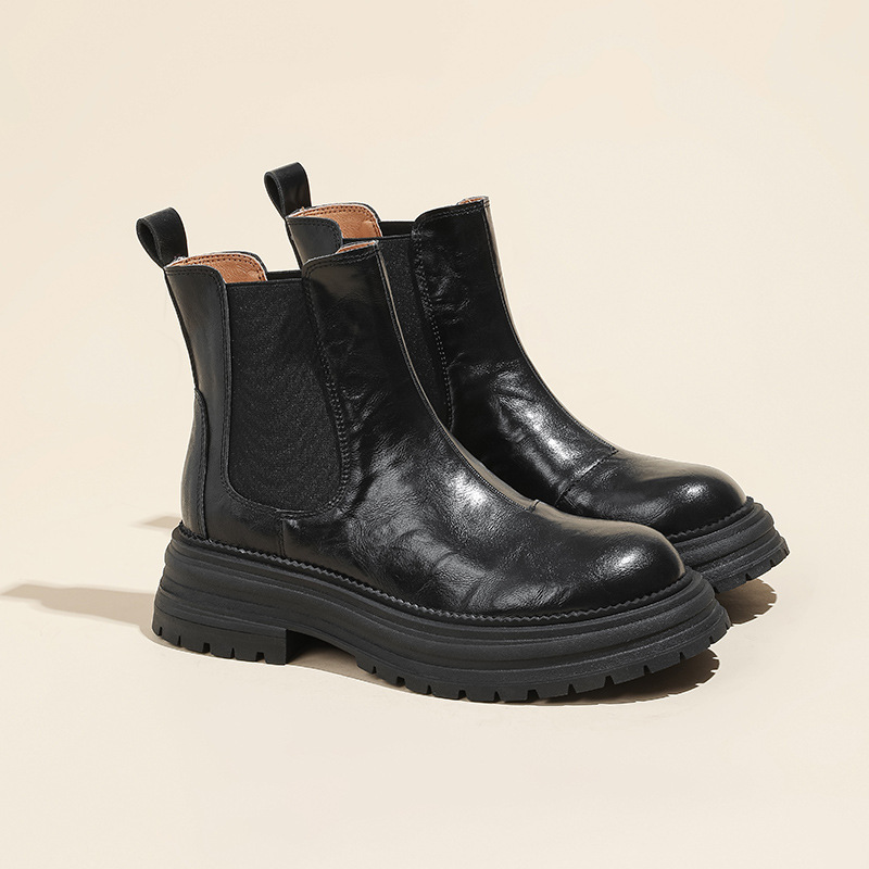 Vintage Leather Ankle Boots For Women
