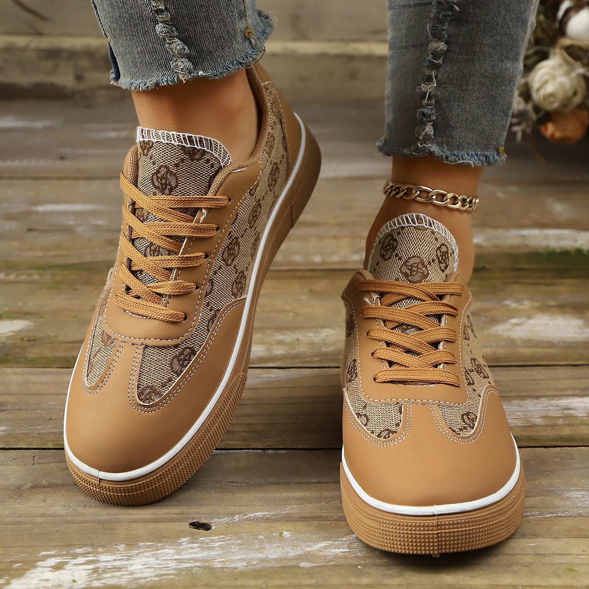 Outerwear Lace-up Low-top Flat Single-layer Shoes Sneakers Sports