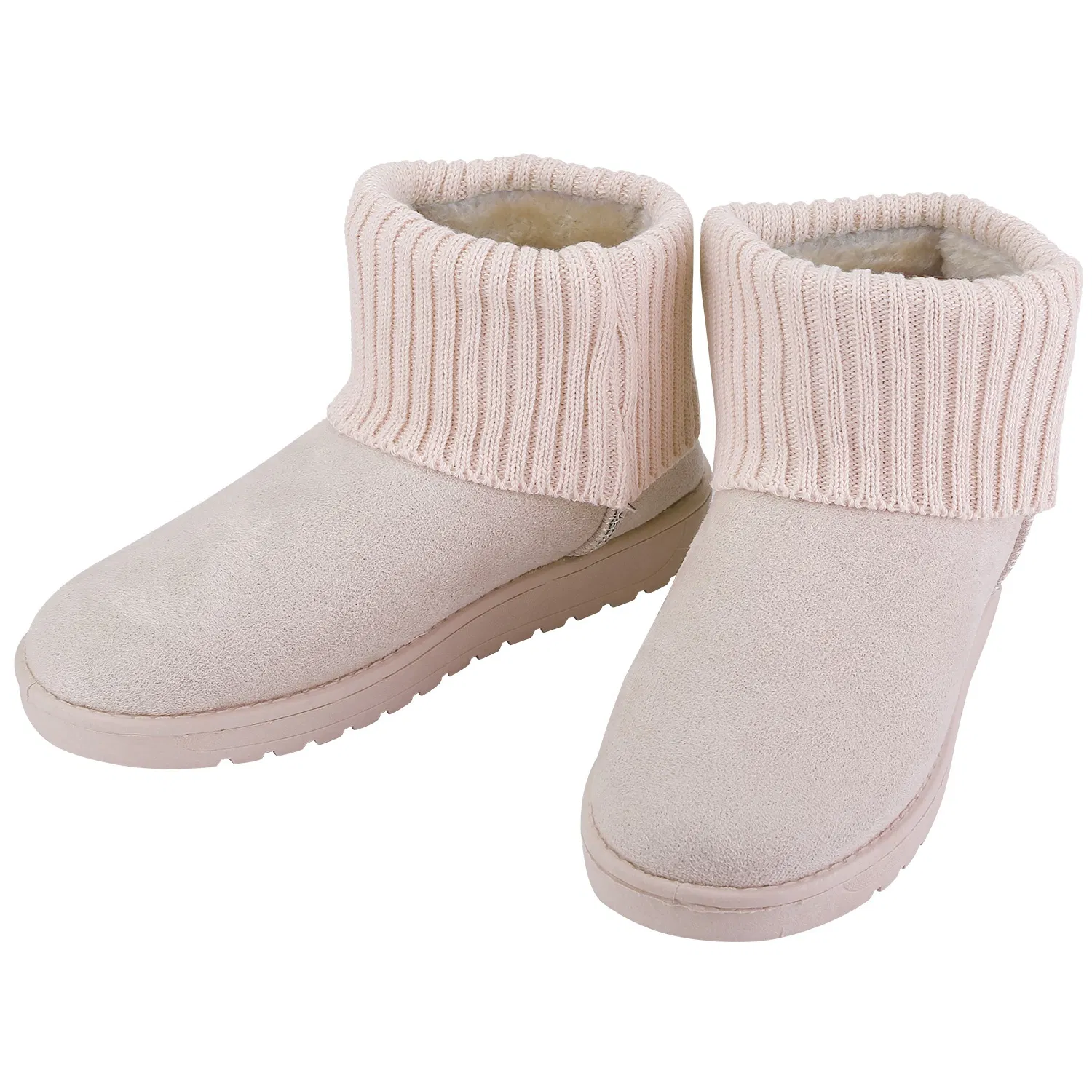 Women Lady Snow Boots Suede Mid-Calf Boot Shoe Short Plush Warm Lining Shoes w/ Anti-slip…