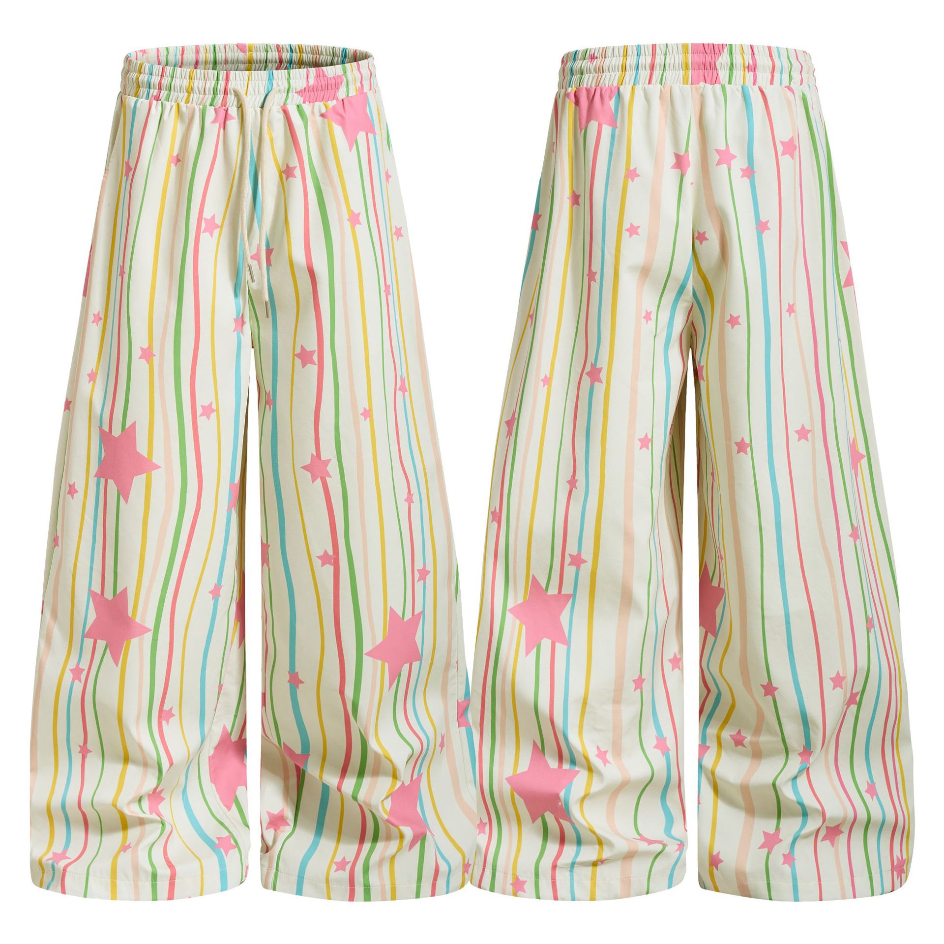 Women's Striped Color-block Casual Pants
