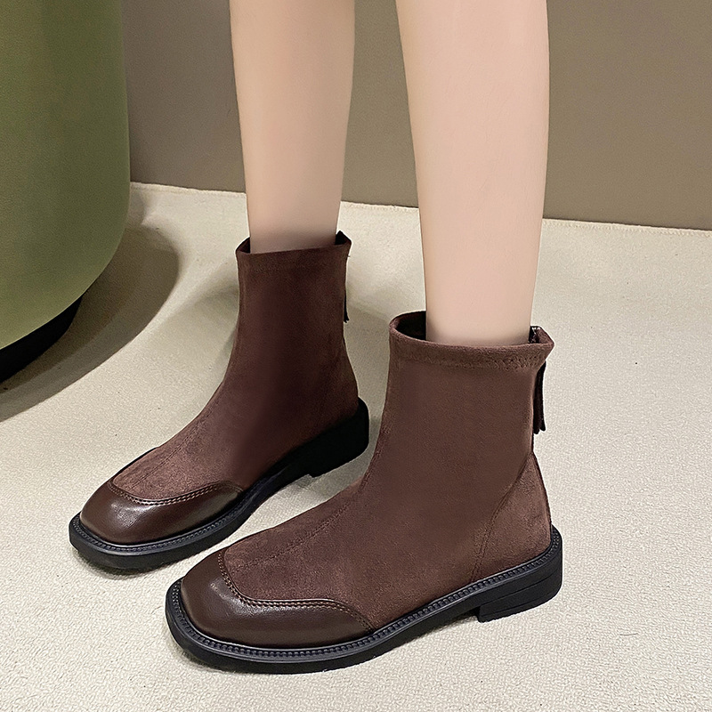 British-style Square-toe Boots For Women