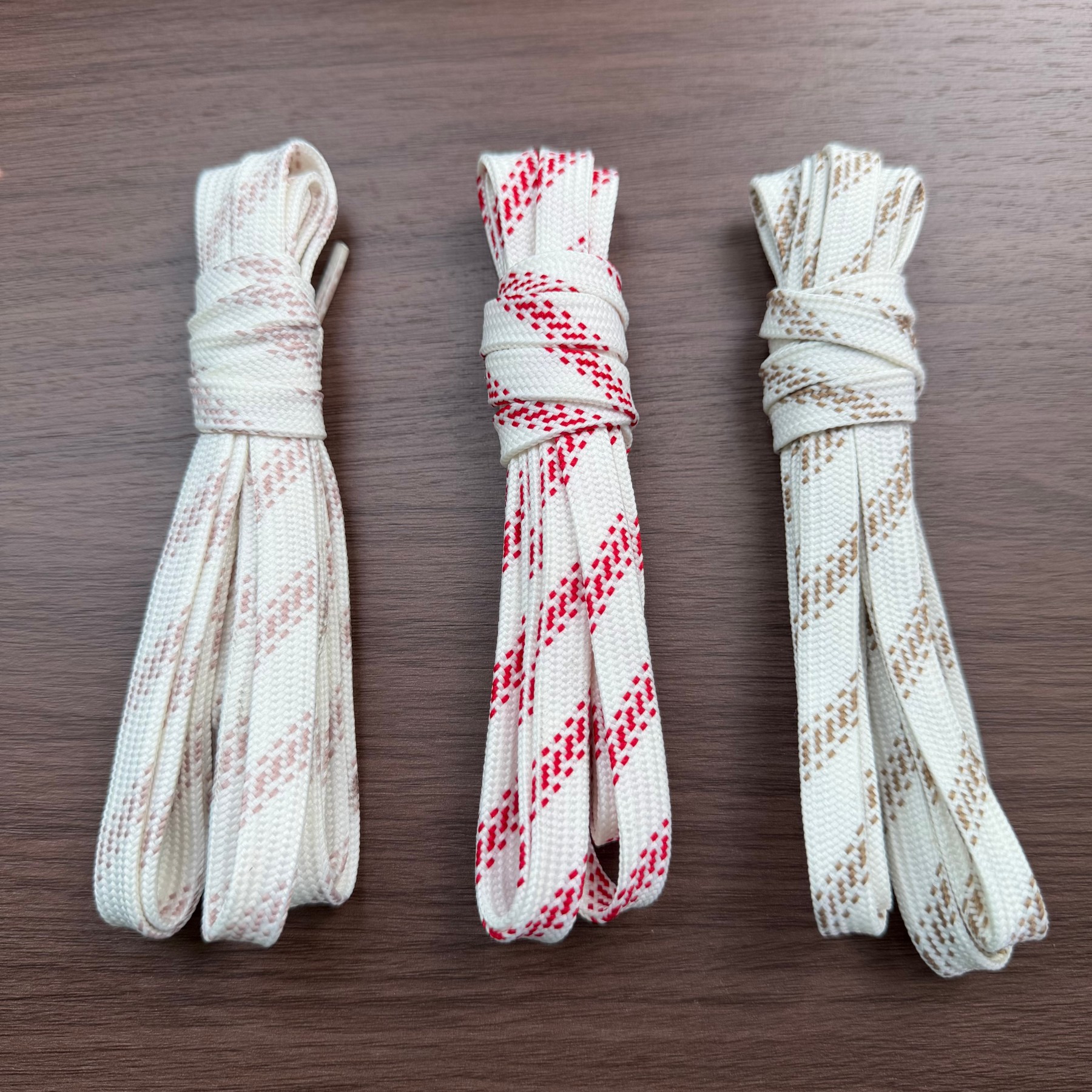 Flat Ribbon Diagonal-Jacquard Shoelaces