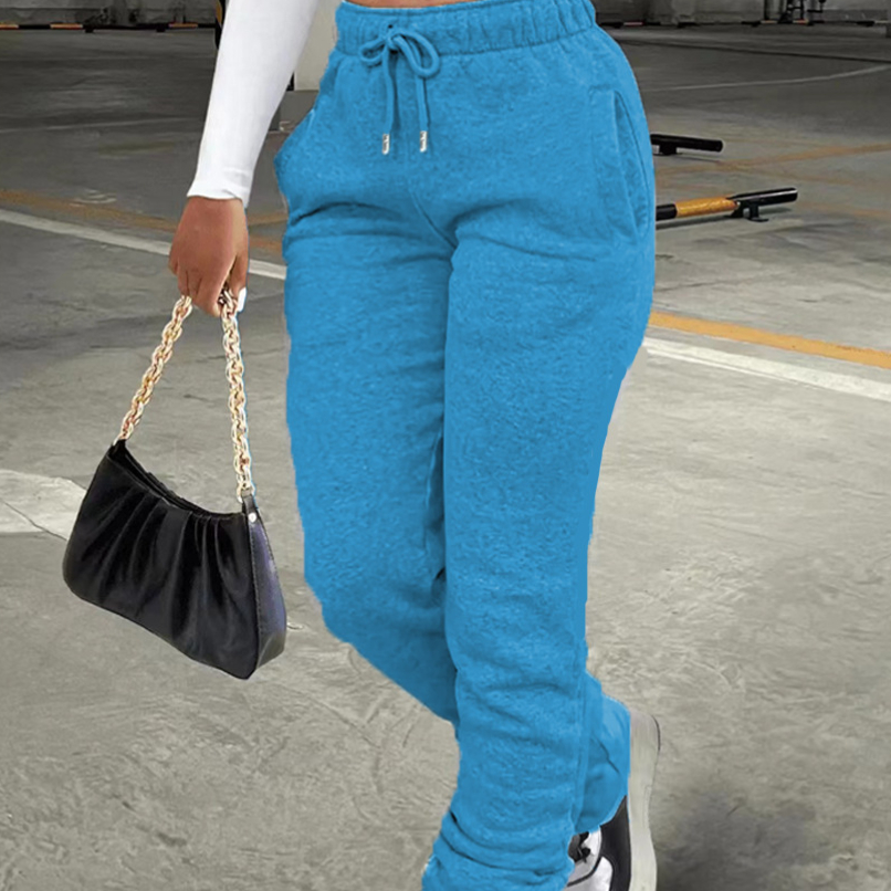 Womens Casual Sporty Drawstring Jogger Pants With Pockets