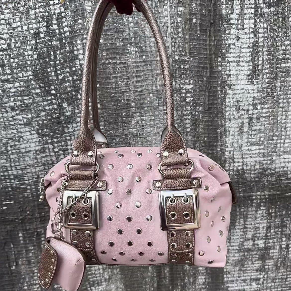 Korean-style Rivet Leather Polka-dot Retro Large-capacity Tote Underarm Bag