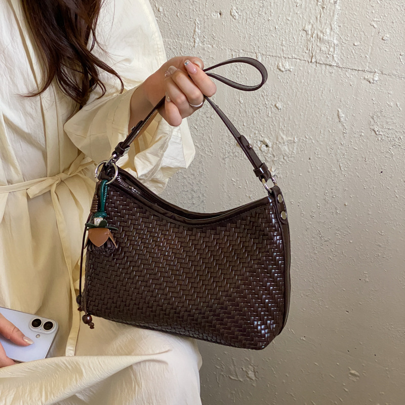 Woven-pattern Underarm Bag Womens Korean-style Niche Single-shoulder Bag