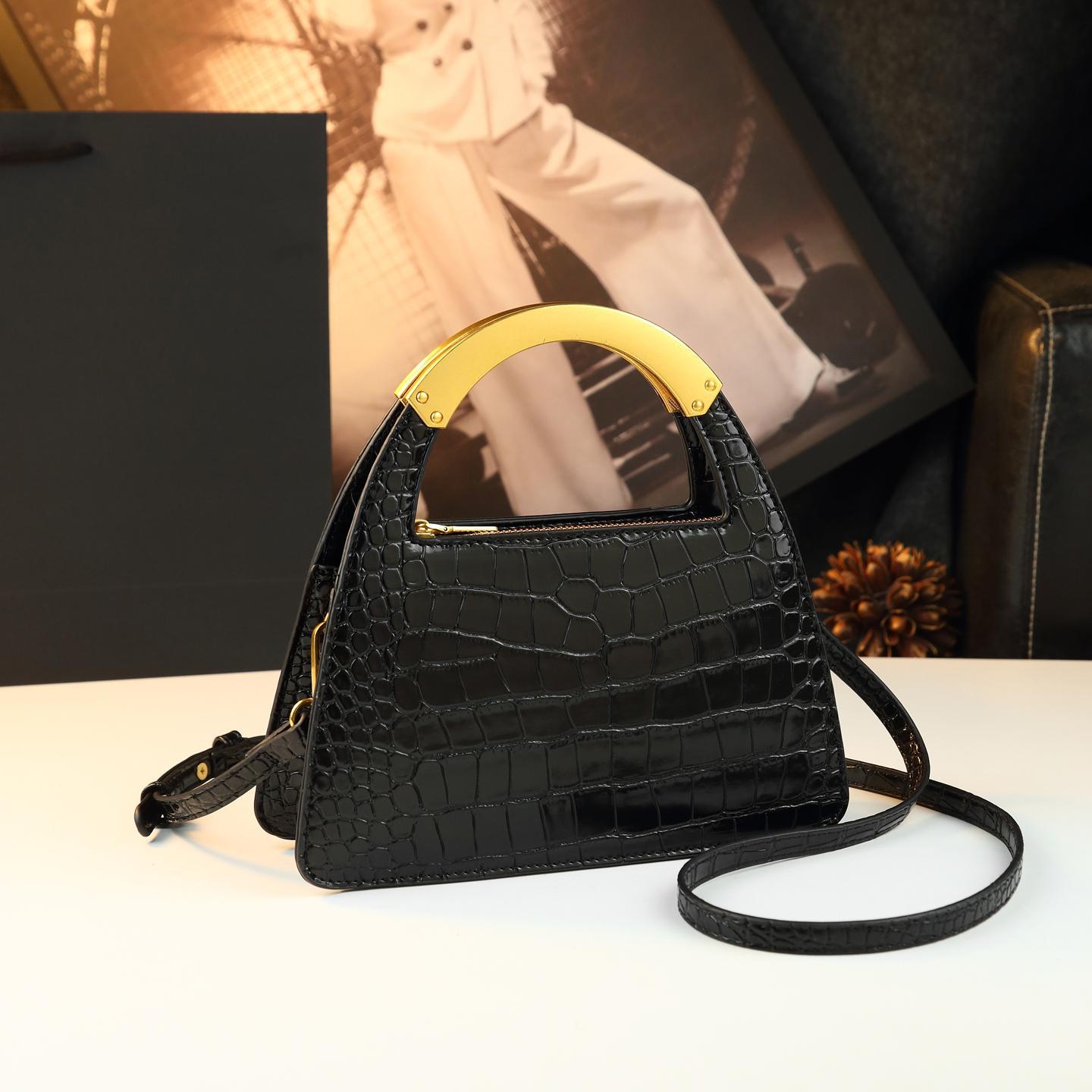 Crocodile Pattern Minority Fashion Western Style Women's Cross-body Bag