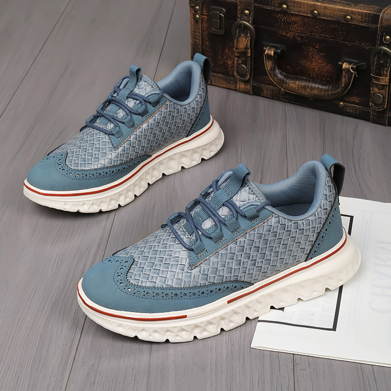 Versatile Men's Athletic Sneakers Woven Design