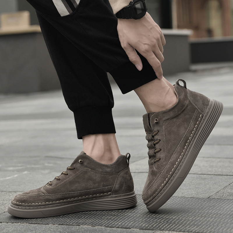 Genuine Leather Casual Shoes Sneakers Suede And Nubuck Leather