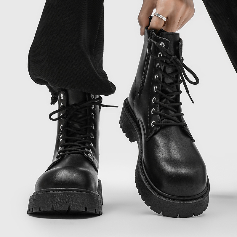 Men's High-top Side-zip Combat Boots
