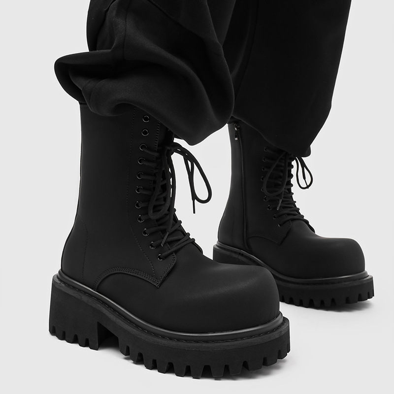 Fashionable Platform Height-increasing Niche-style Zip-up Boots