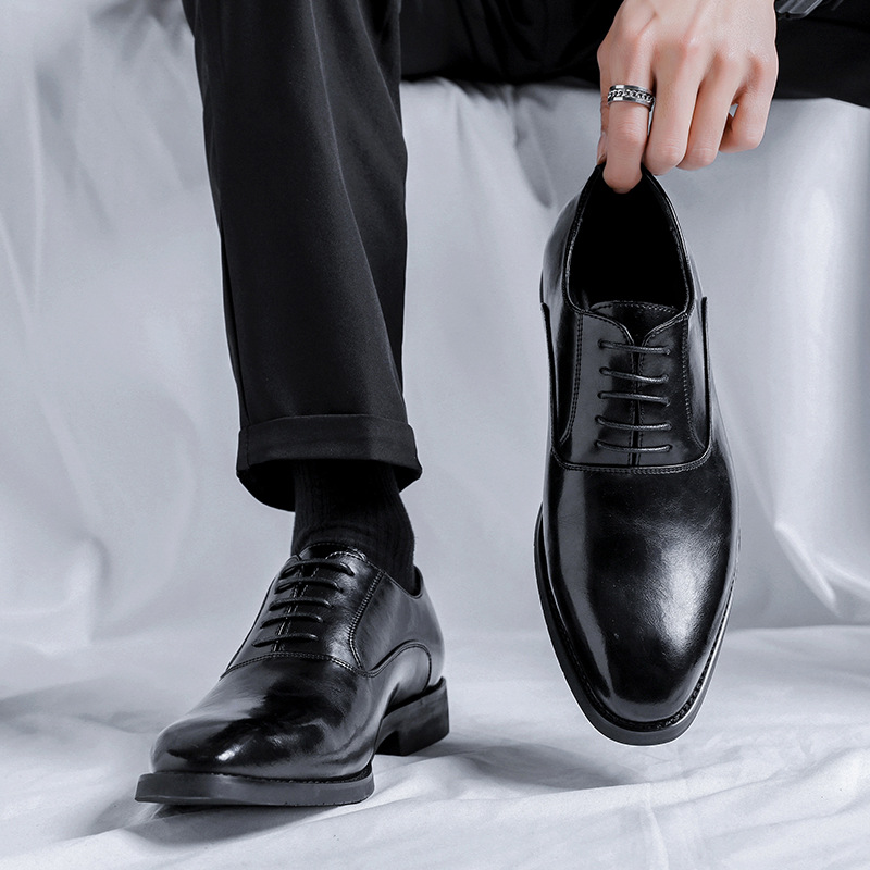 Mens Pointed-toe, British-style, Minimalist Business Dress Shoes
