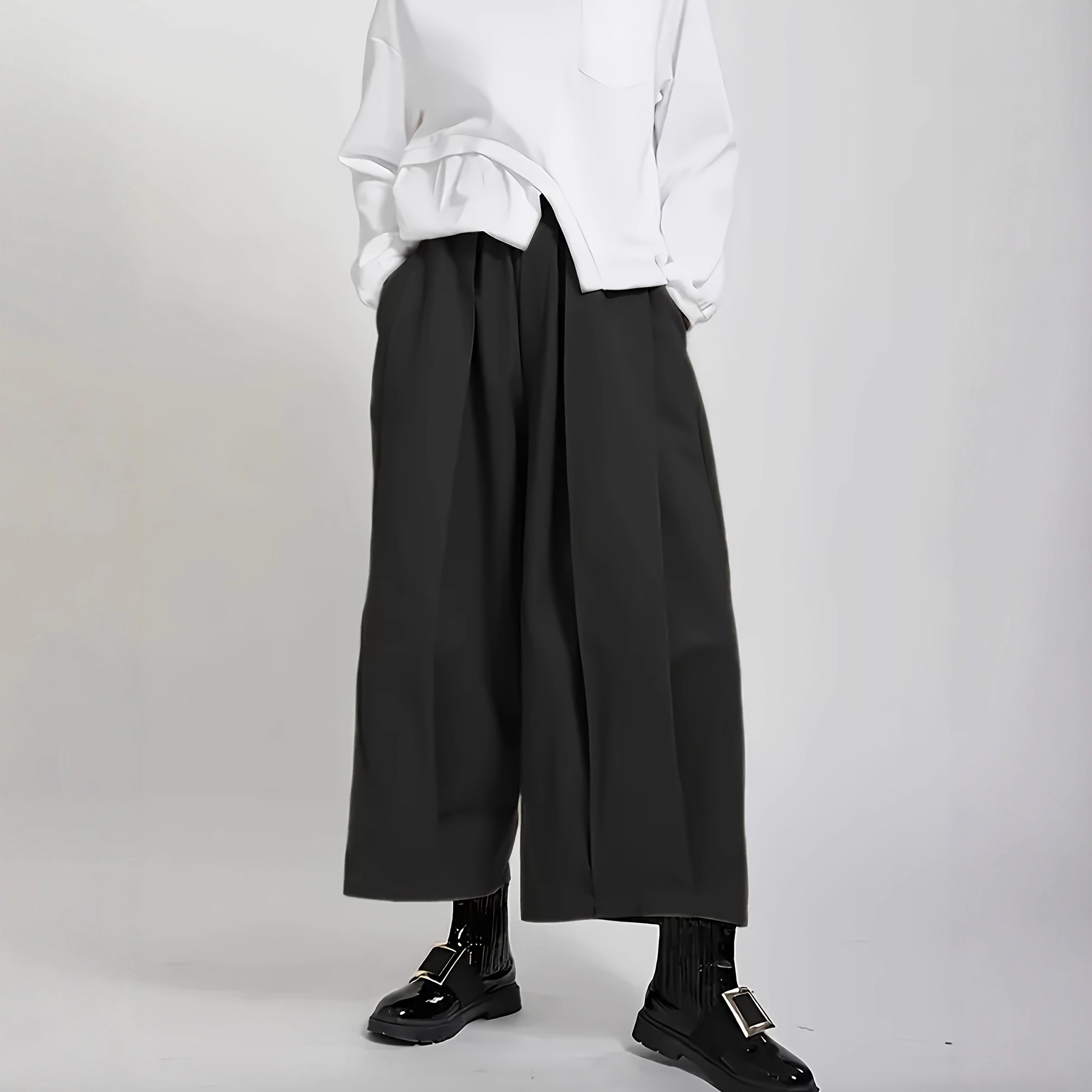 Wide-leg Pants Loose-fit Draping Lantern Pants