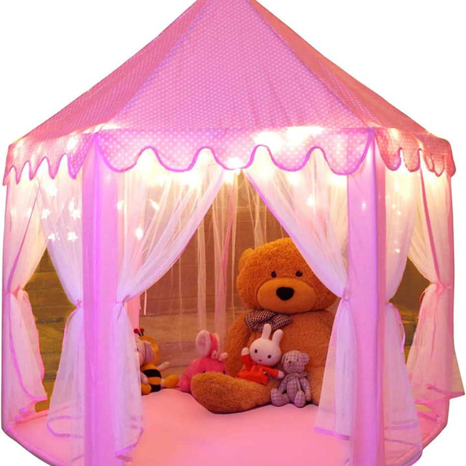 Princess Tent Girls Large Playhouse Kids Castle Play Tent With Star Lights Toy For…