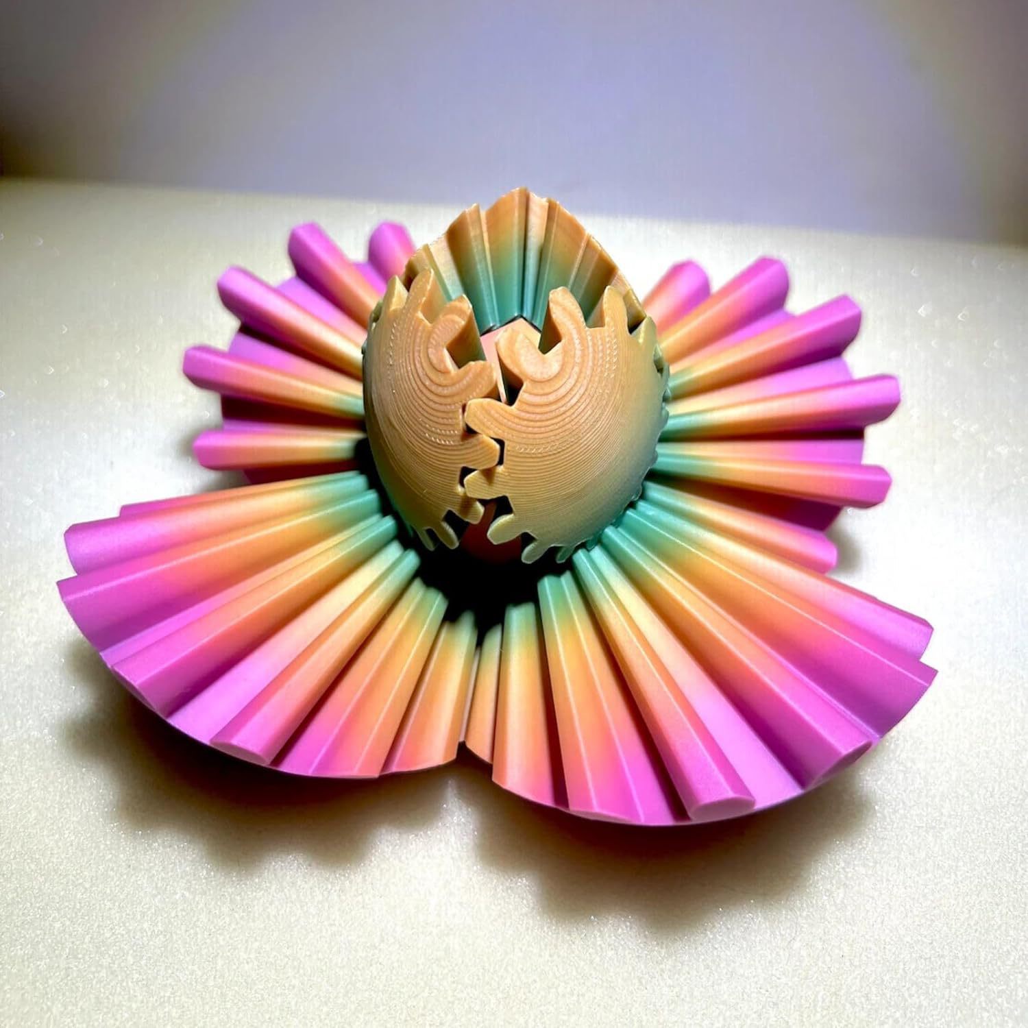 Stress-relief 3D-printed Dragon-scaled Twist Egg