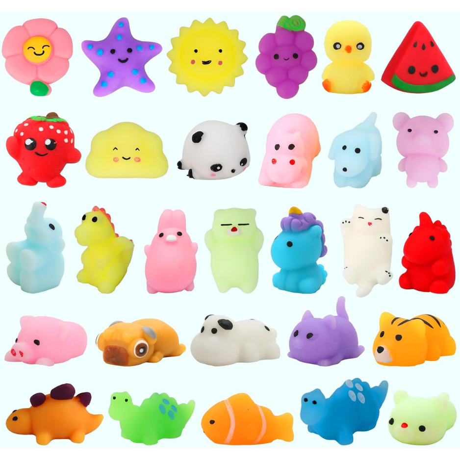 30 Toys For Classroom Birthday Xmas Gifts Goodie Bag Mini Animals Mochi Stress Relief…