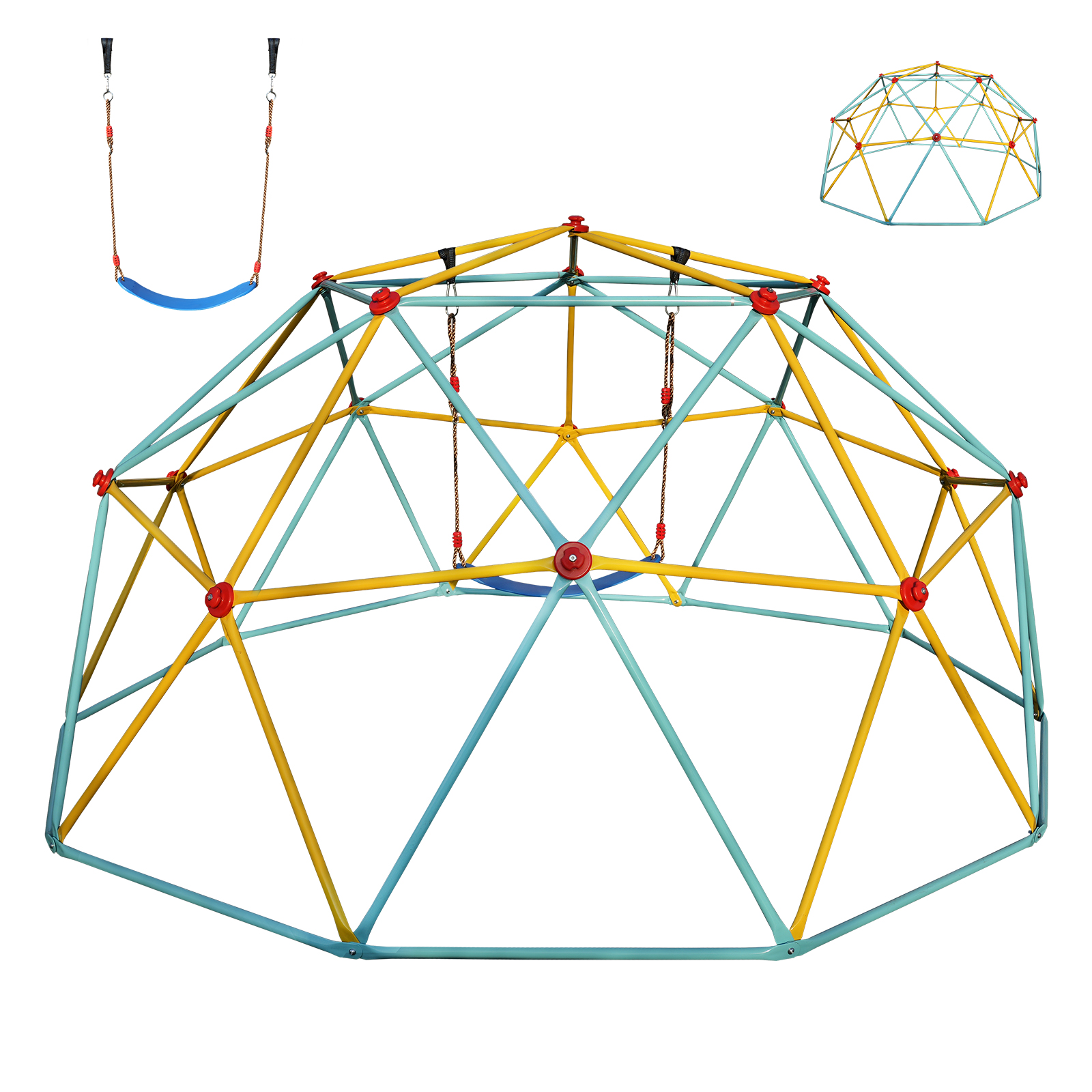 10 Foot Climbing Dome Children's Jungle Gym Suitable For Park Dome Mountaineers And Swing…