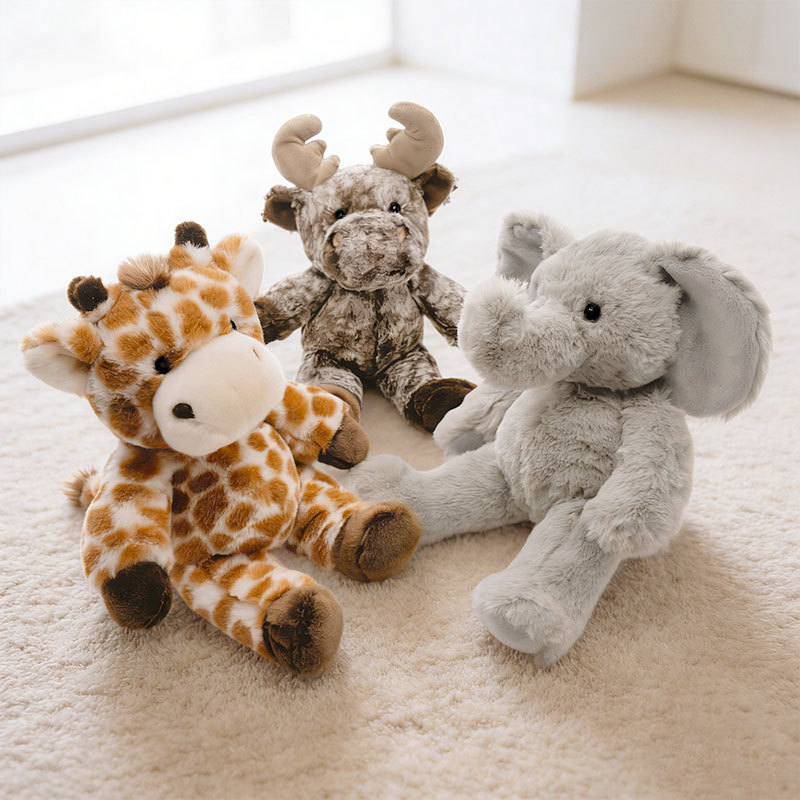 Long-legged Seated Giraffe Plush Toy, Red Panda Stuffed Animal