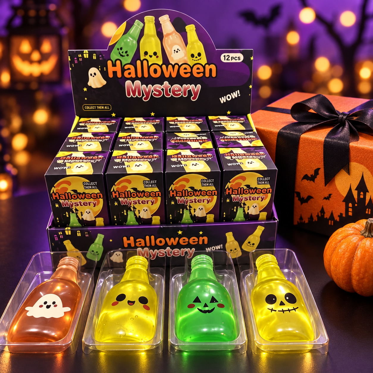 Glow-in-the-Dark Halloween Sensory Toys Set, Ghost Squishy Fidget Toys With Stretchy Toy…