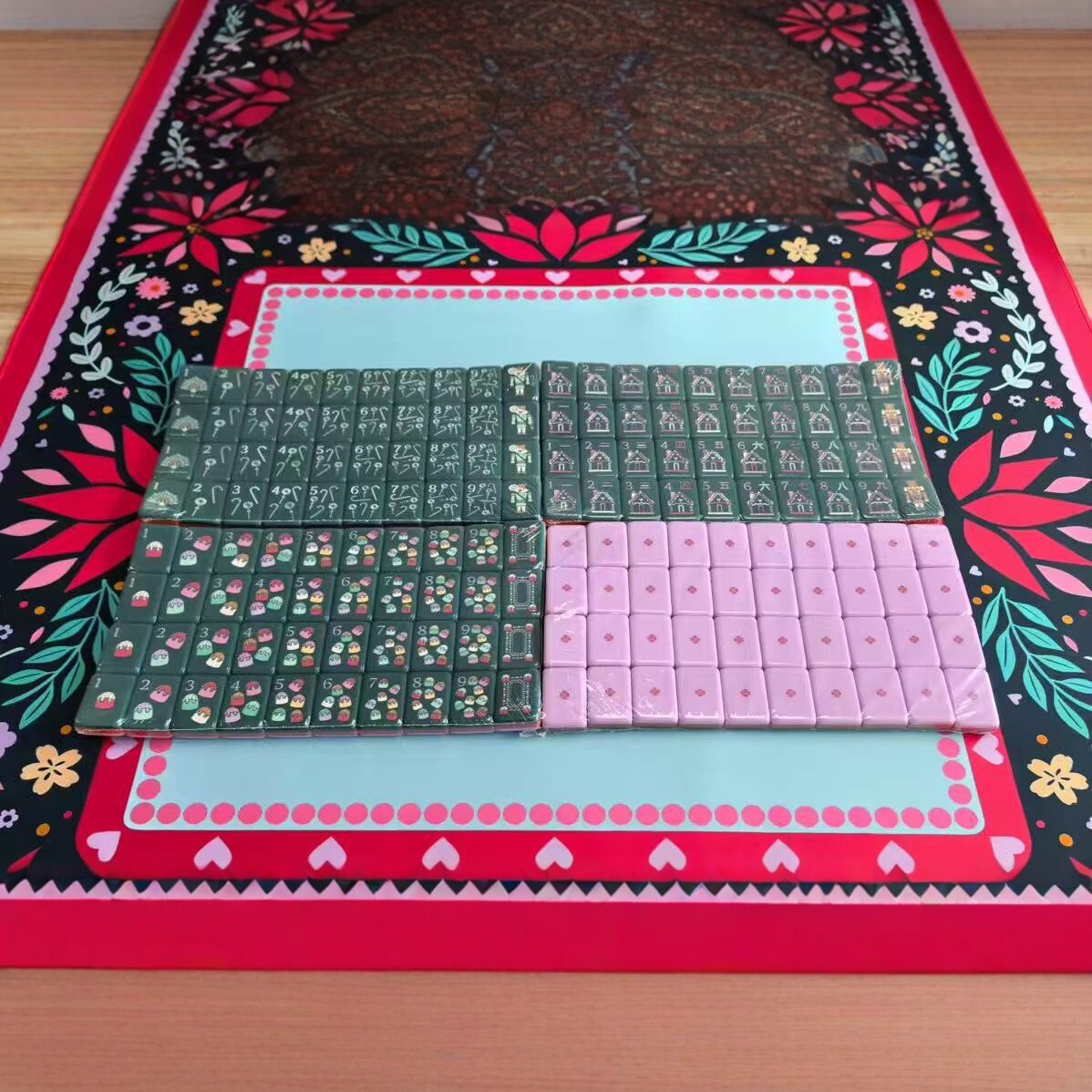 Laser Engraved Acrylic Mahjong Set Party Game