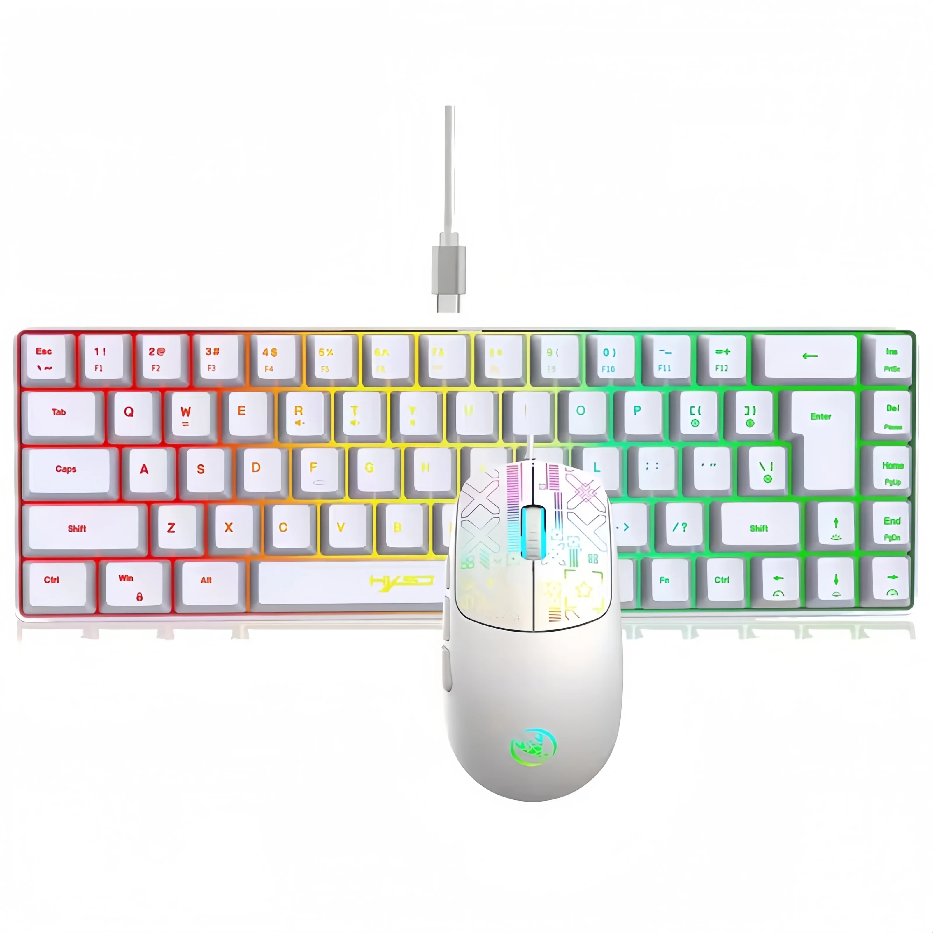 RGB Backlit Wired Gaming Keyboard Mouse Combo (68-Key)
