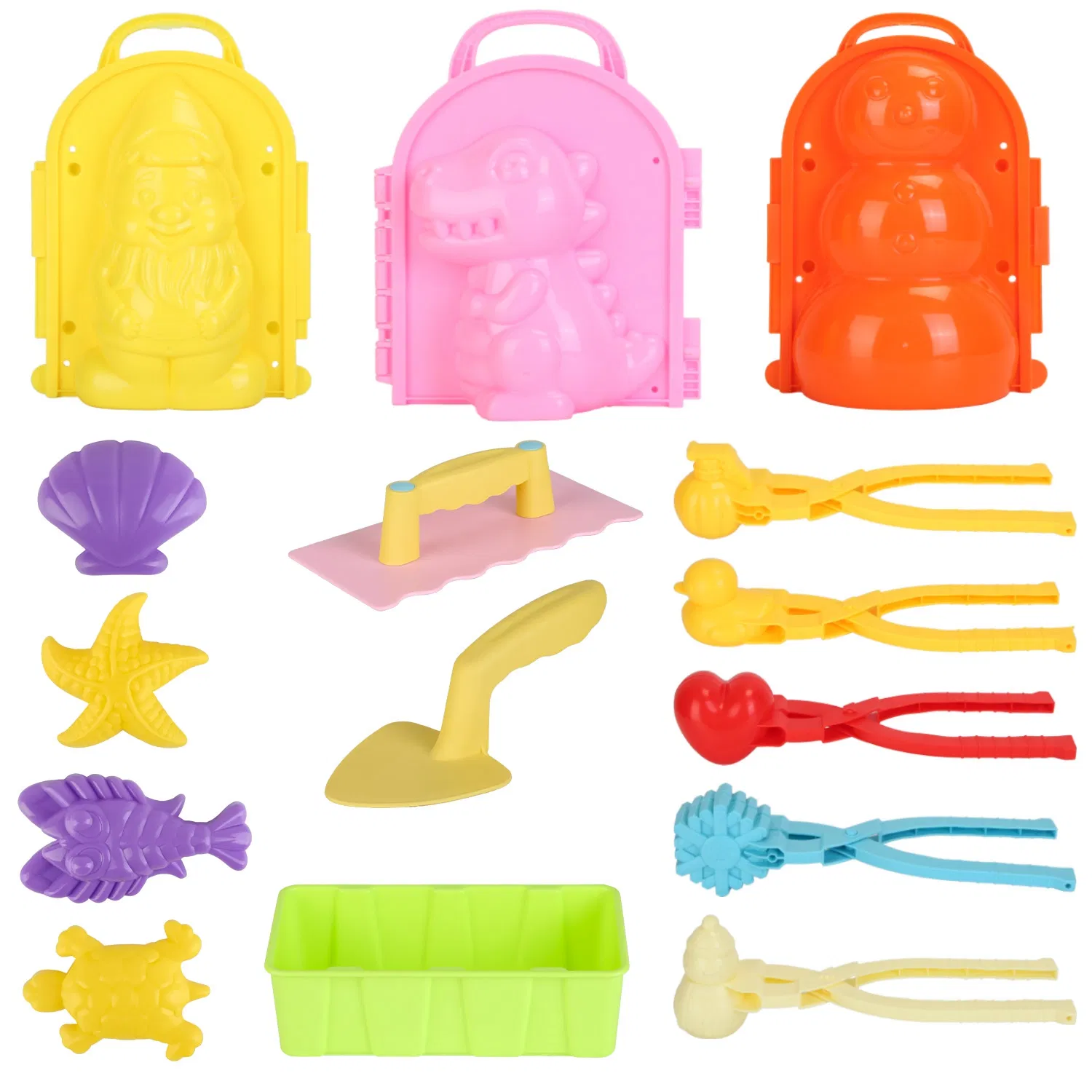 15-Pack Winter Snowball Tool Kit Kids Snow Molds Outdoor Snow Beach Toys for Kids…