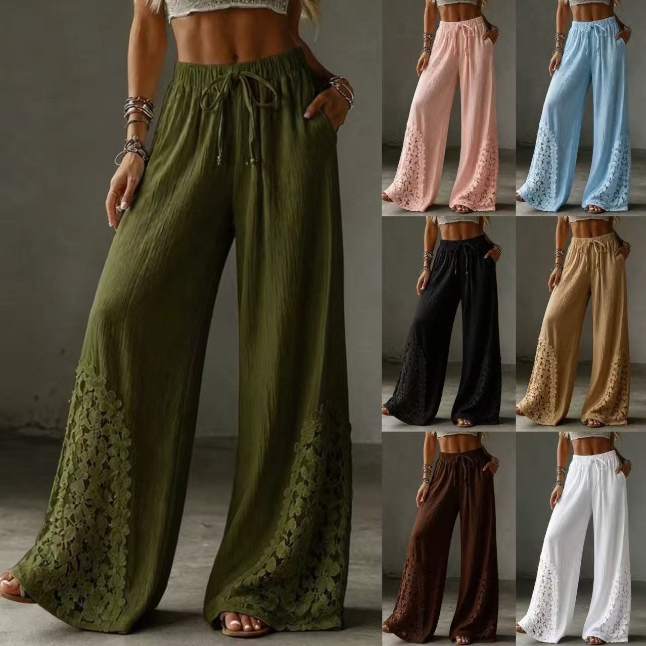 European And American Summer New Women's Pants, Solid Color, Fashionable, Casual, Loose…