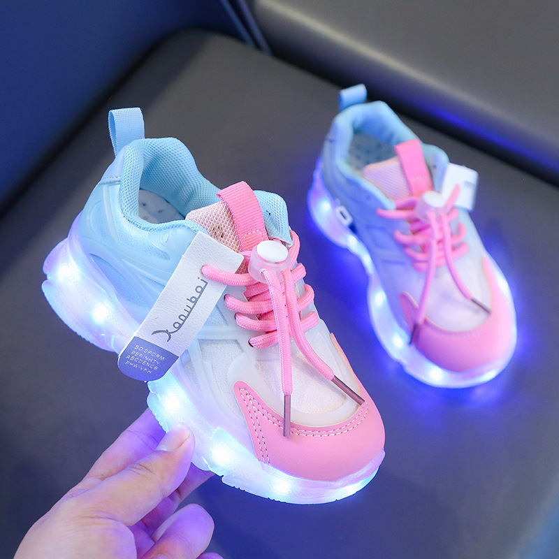 Rechargeable Glowing Shoes Colorful Light-Up Kids Shoes