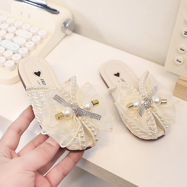 Girls' Children's Slippers Summer Style Fish Mouth Outdoor Half Drag Sandals Fashionable…