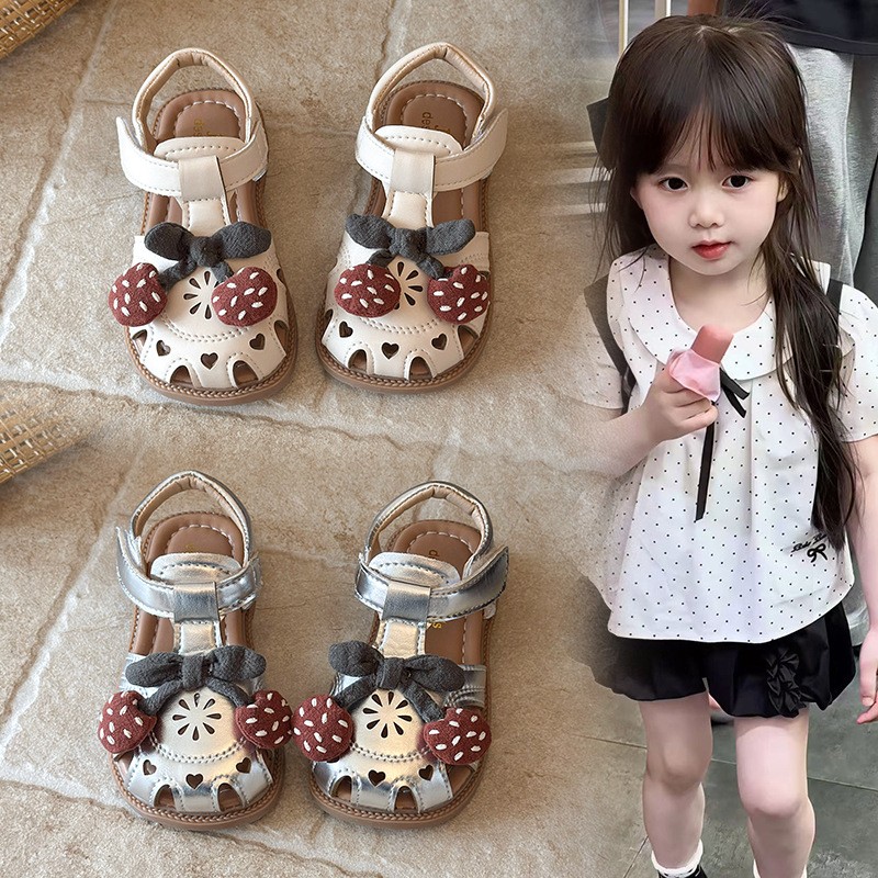Summer New Girls Closed-Toe Sandals, Princess Style Kids Beach Shoes, Soft Sole All-Match…