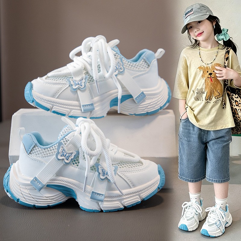 Summer Hot-selling Baby Girls Mesh Dad Sneakers, Breathable Soft Sole Lightweight…