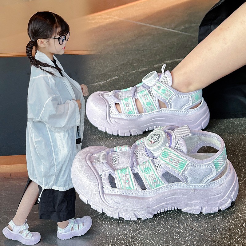 Summer New Korean Style Kids Sports Sandals, Soft Sole Casual Beach Shoes For Boys And…