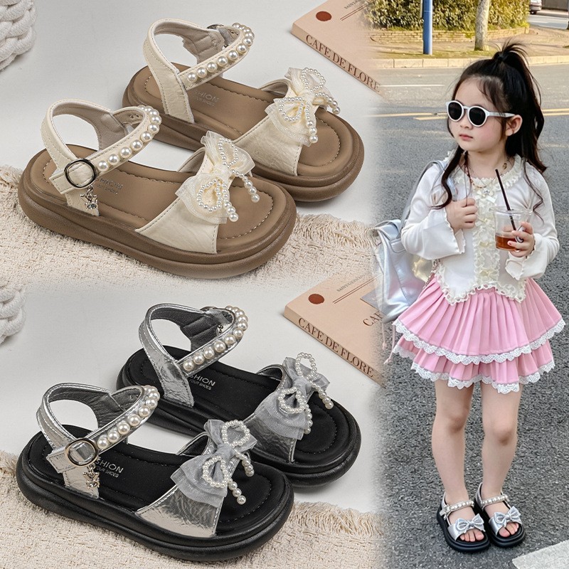 Summer New Kids Sandals, Girls Fashion Versatile Princess Shoes, Stylish Soft Sole Beach…