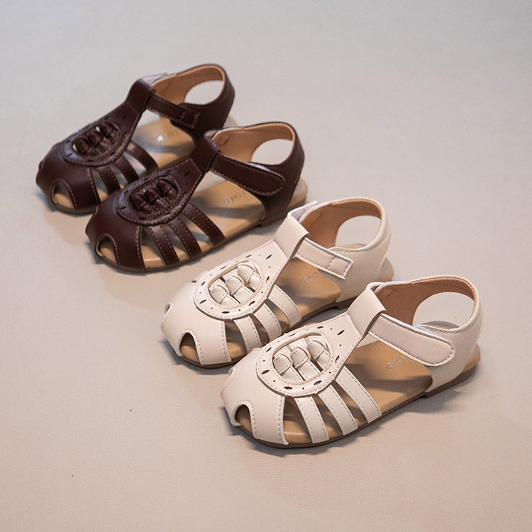 Ins Baotou Woven Roman Sandals Summer New Korean Version Girls Hollow Princess Shoes…