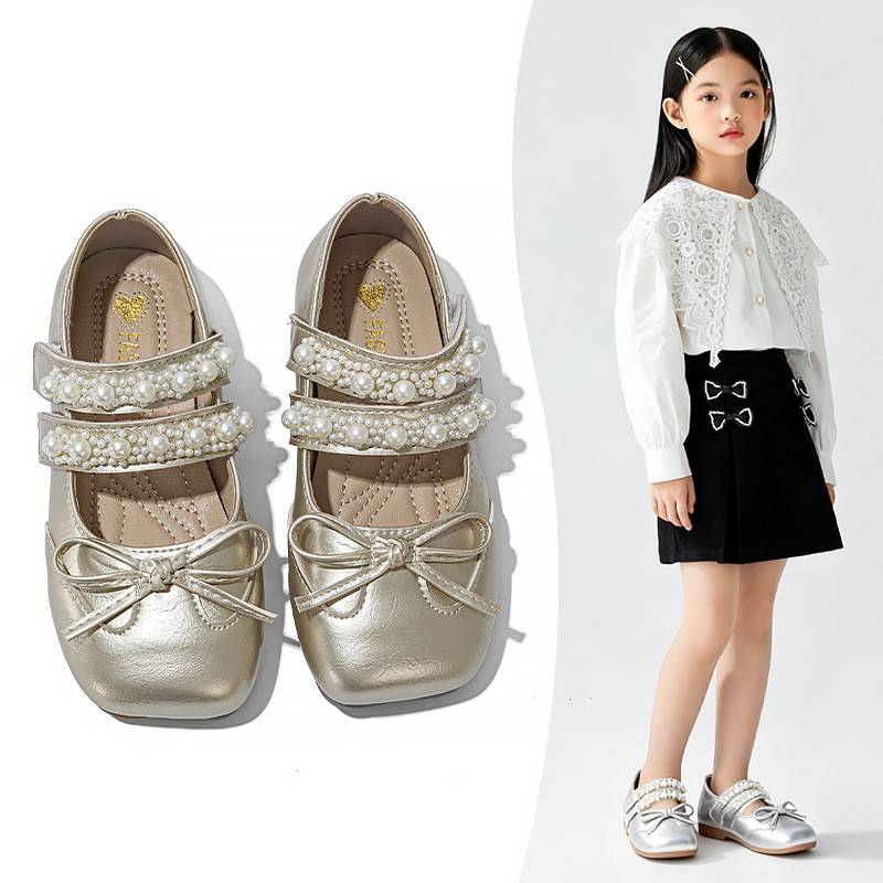 Spring Summer New Girls Leather Shoes, Bow Decor Kids Princess Shoes, Breathable Soft…