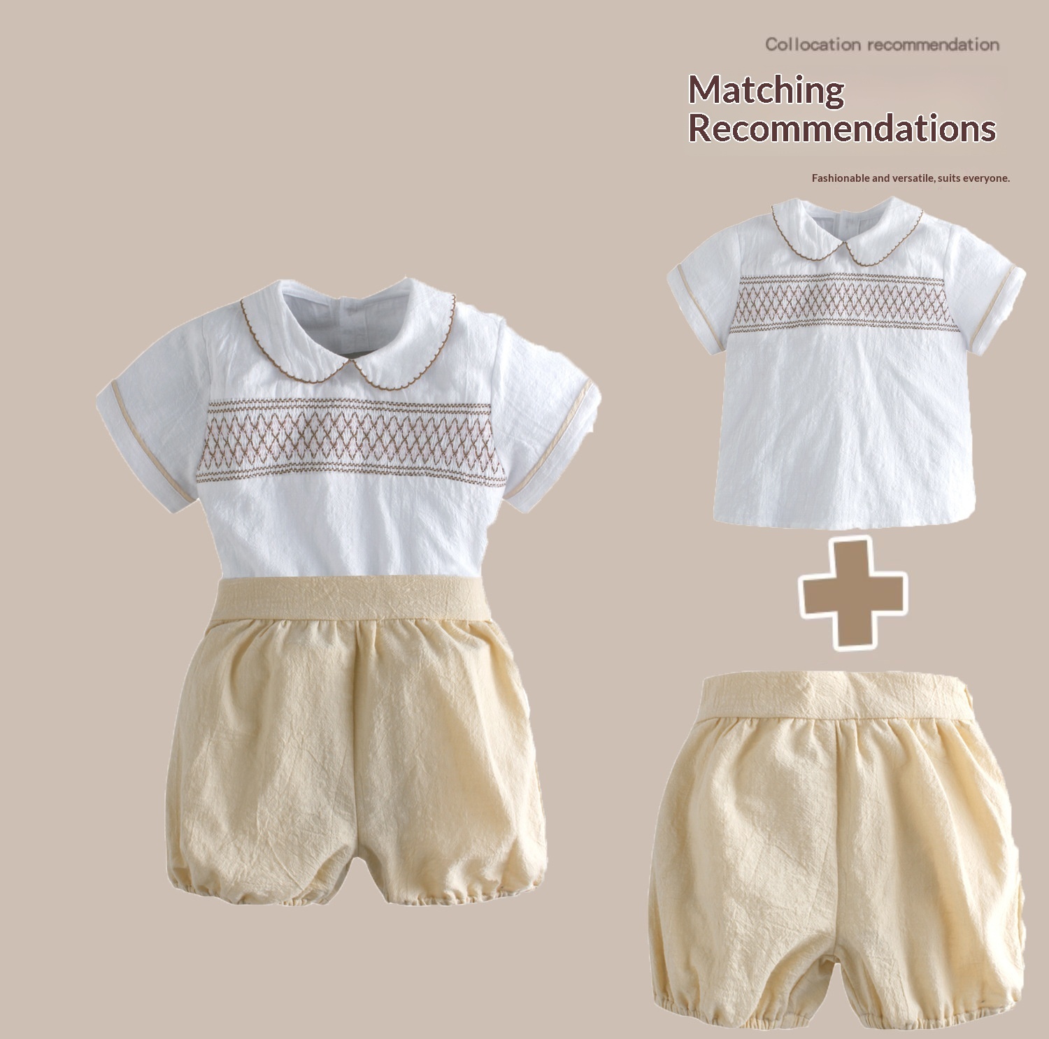 Comfortable Short-sleeve And Shorts Set For Boys