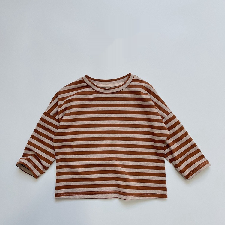 Classic Striped Pure Cotton Long-sleeve T-shirt For Boys